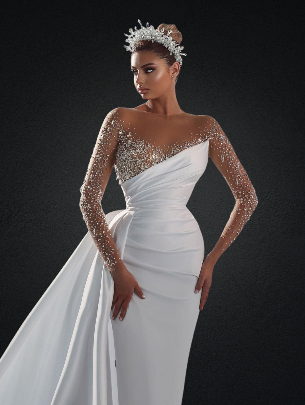 Chic Crystals Mermaid Wedding Dress