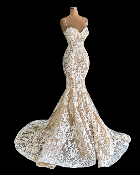 Elegant Full Lace Wedding Dress