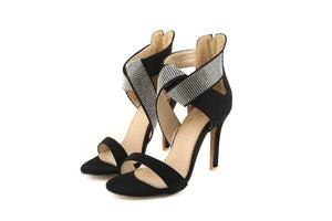 High heels sandals women shoes One-word sandals with thin heels