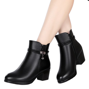 Soft Leather Women Ankle Boots High Heels