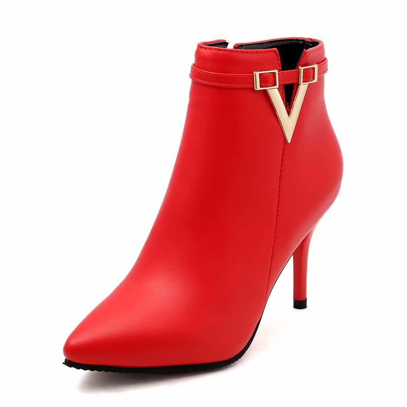 Womens Boots Thin High Heels Zipper Style