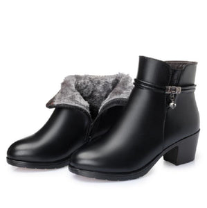 Soft Leather Women Ankle Boots High Heels