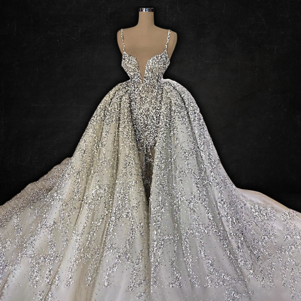 Luxury Heavy Handmade Sewing Wedding Dress