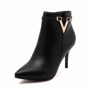 Womens Boots Thin High Heels Zipper Style