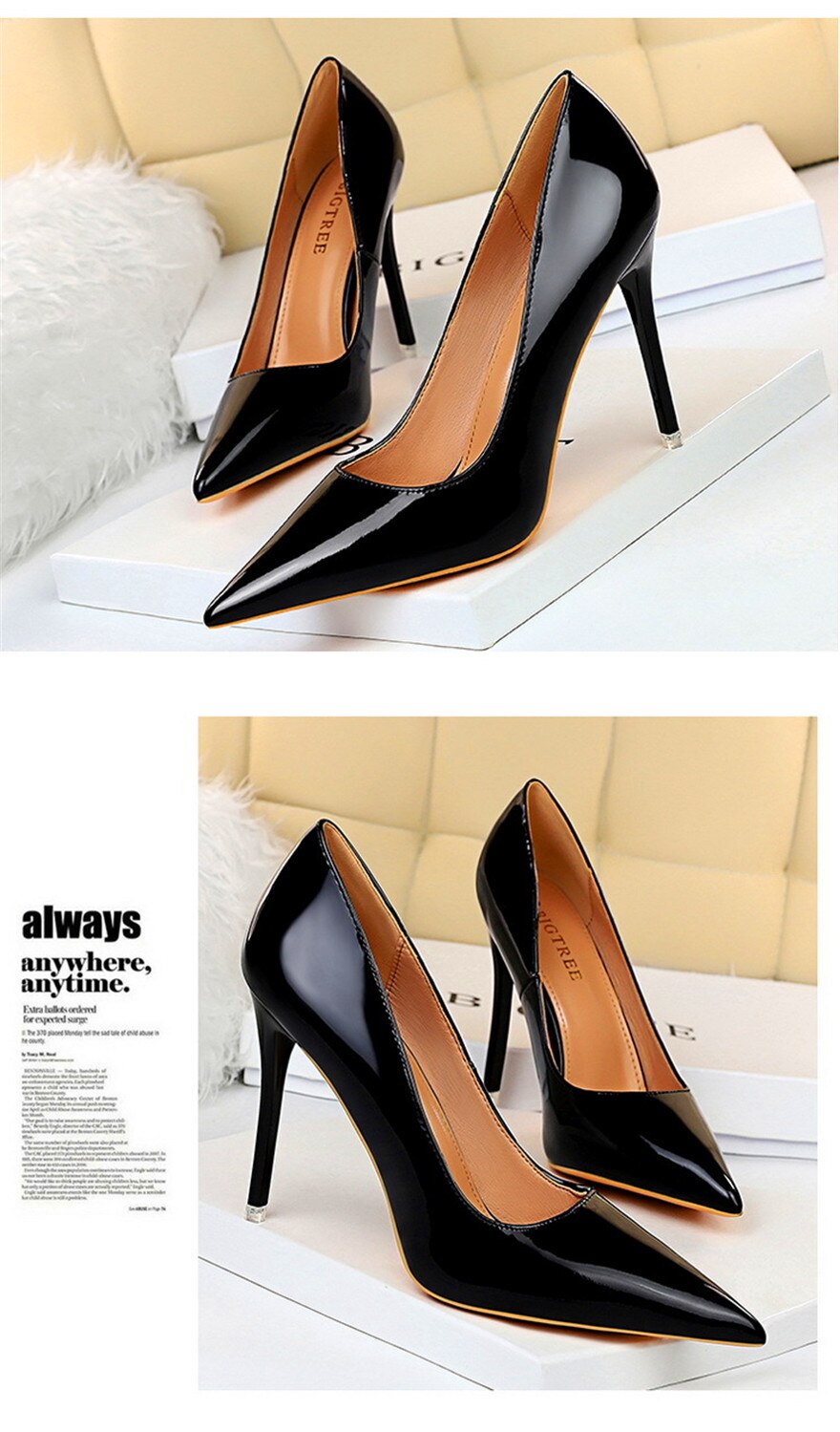 Patent Leather Concise Women