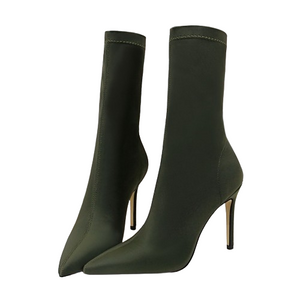 Female Green Short Ankle Boots