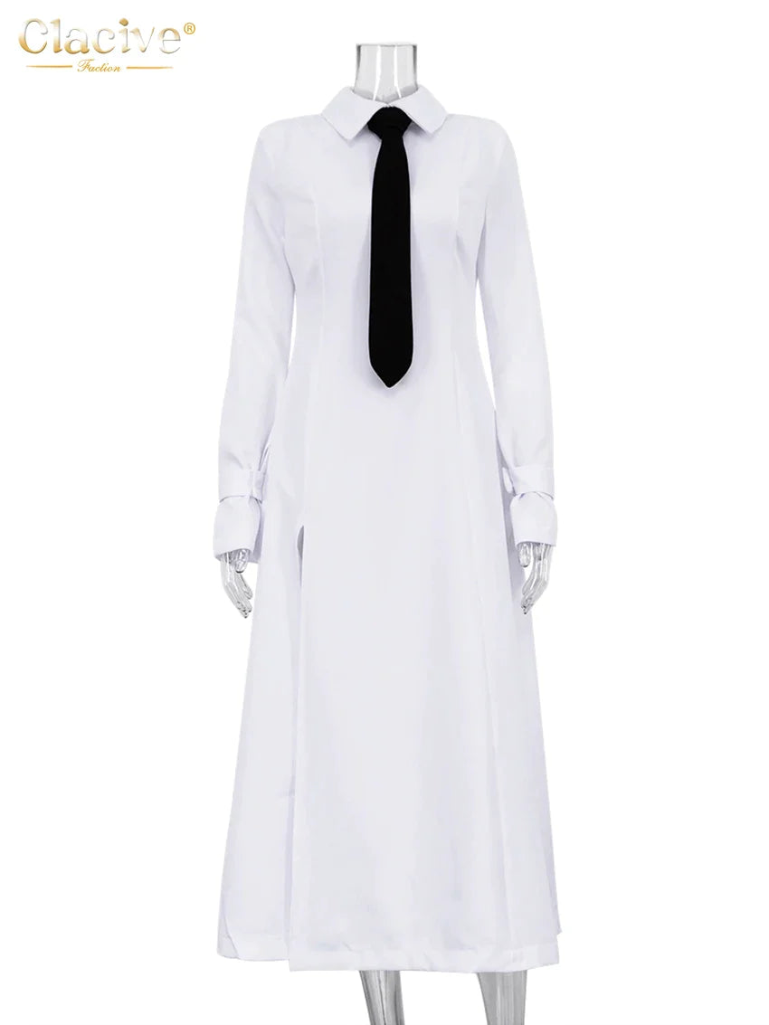 Fashion Slim White Office Dress