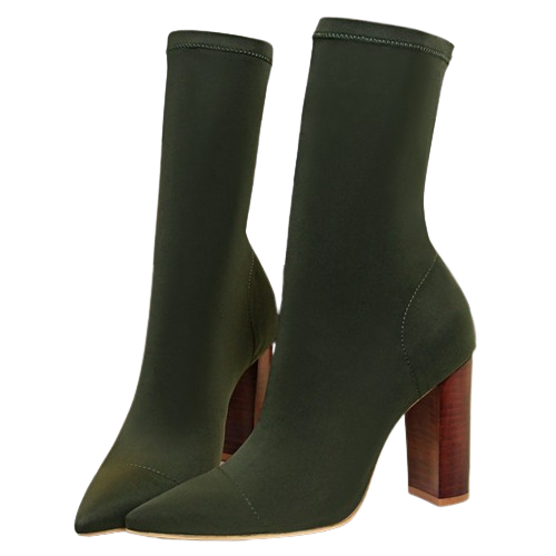 Female Green Short Ankle Boots