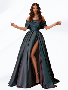 High Side Split Satin Prom Dress