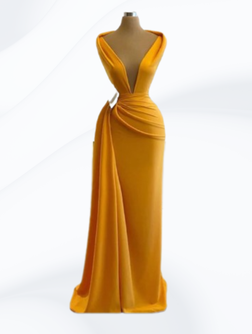 Plus Size Yellow Prom Dress