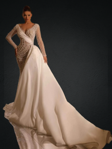 Pearls Charming Mermaid Wedding Dress