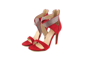 High heels sandals women shoes One-word sandals with thin heels