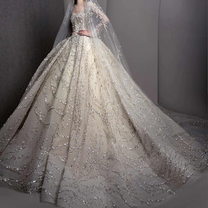 Luxury Diamonds Crystal Ball Gown Wedding Dresses