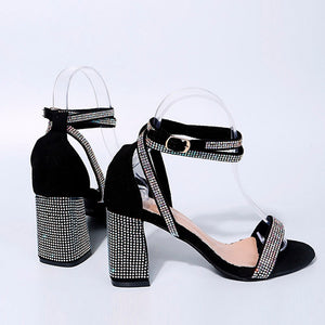 Sexy Women Sandals High Heels Shiny Rhinestone