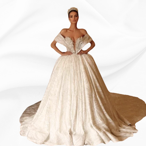 Embroidered Off The Shoulder Ball Gown Wedding Dresses For Women 2024