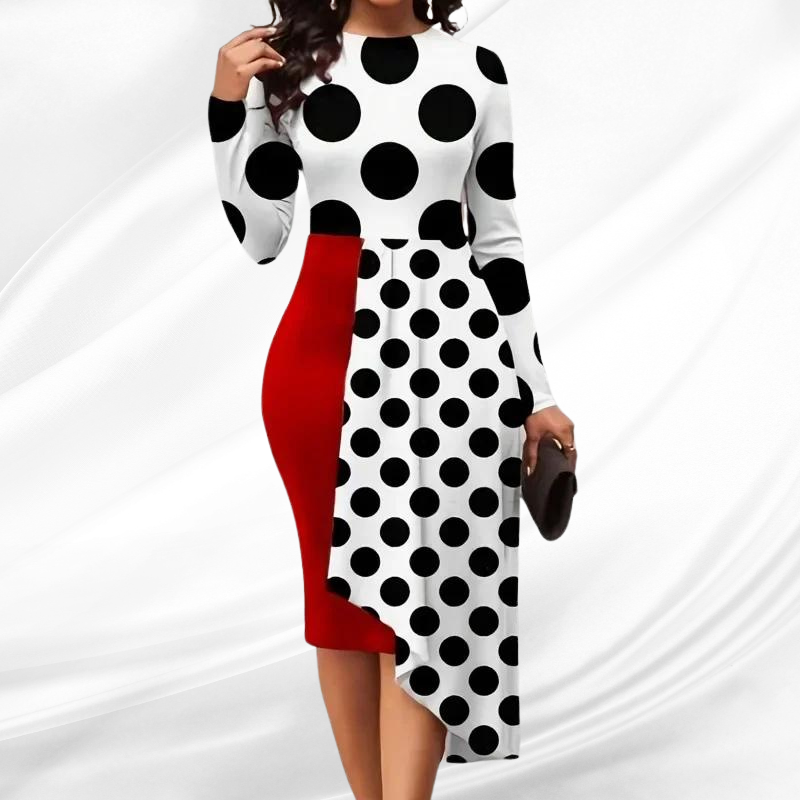 Elegant Office Slim Printing Dress for Women