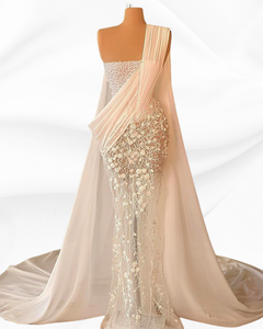 Pearls Mermaid Wedding Dress