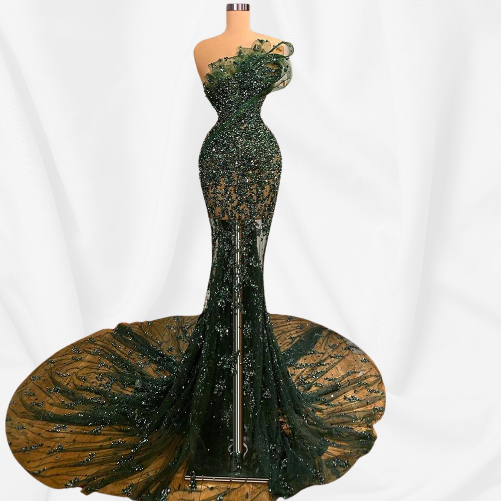 Green Elegant Mermaid Evening Dresses