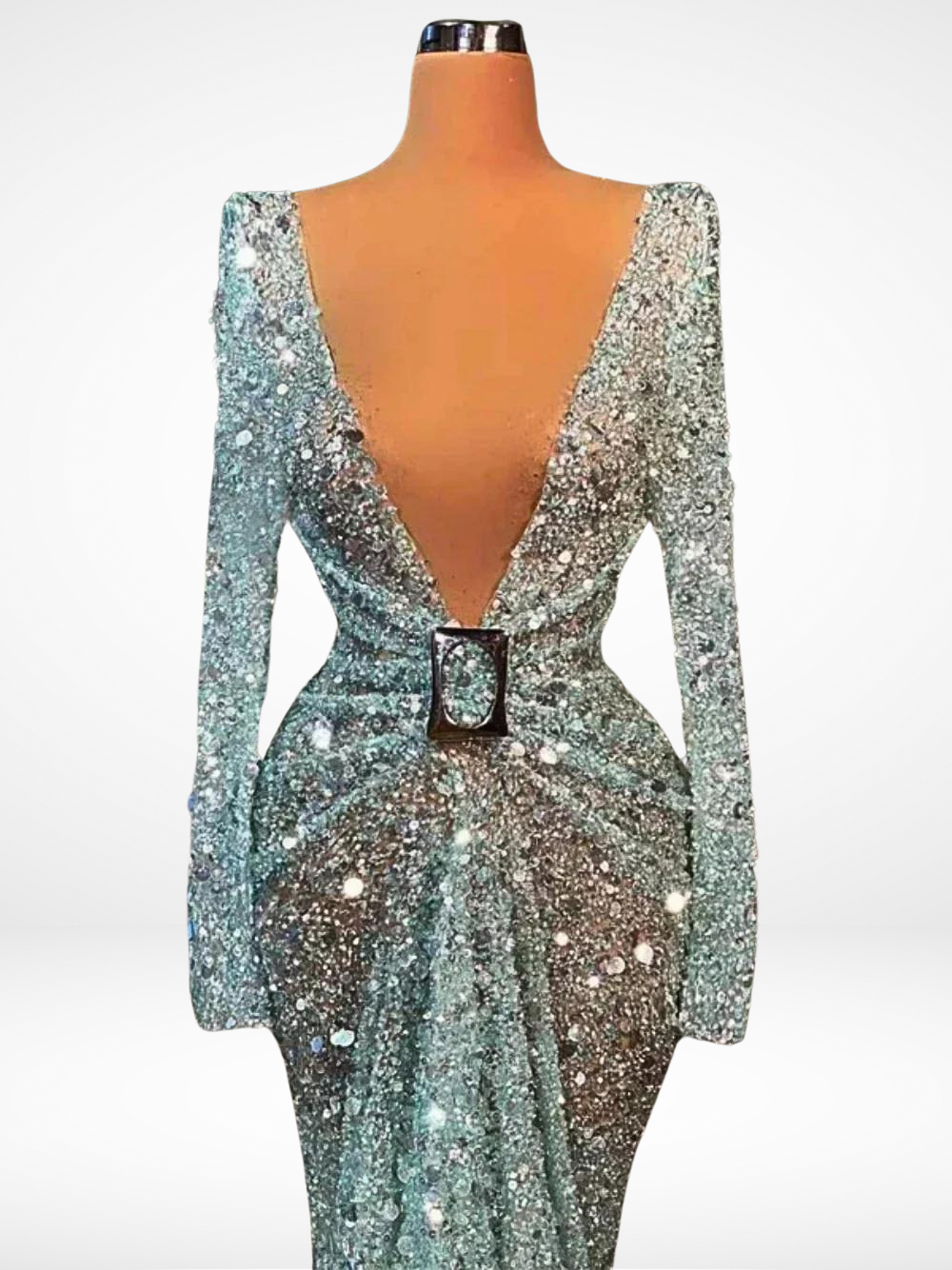 Sexy Deep V-Neck Party Sequins Crystals Dresses