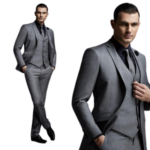 Slim Fit Blazer Tuxedos Men Suit Three Piece Jacket Pants Vest