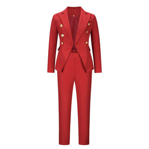 2022 Women's Business Sets Elegant Solid 2PCS Long Sleeve Blazer Pants Suit Office Lady Tracksuit Two Piece Set Fitness Outfits