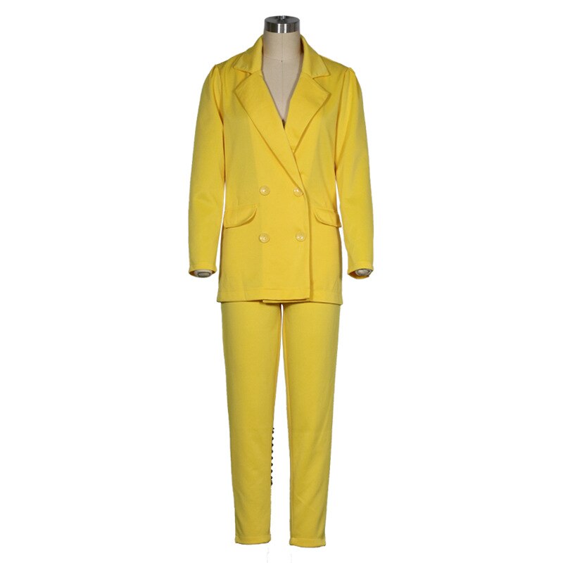 Women Business Interview Suit Set Uniform Blazer and Pencil Pant Office Lady Suit Work Pant Suits OL 2 Piece Set